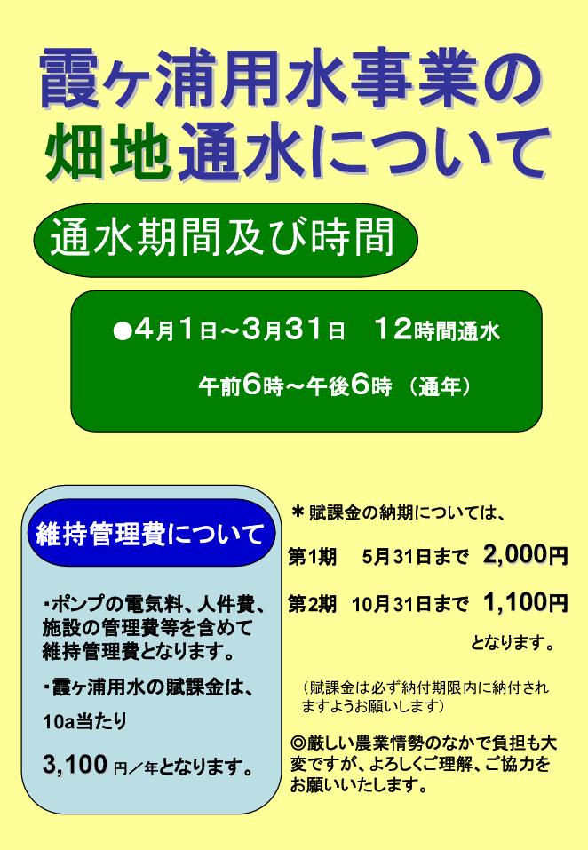 「霞ヶ浦用水事業の畑地通水について」